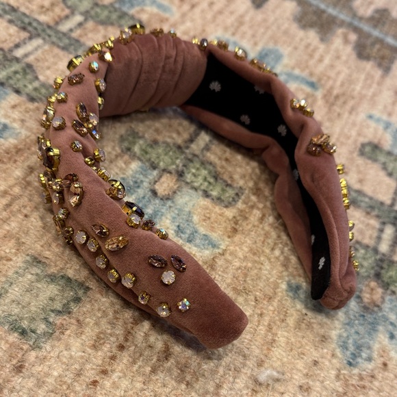 Lele Sadoughi Crystal Knotted Headband in Mauve - Picture 4 of 4